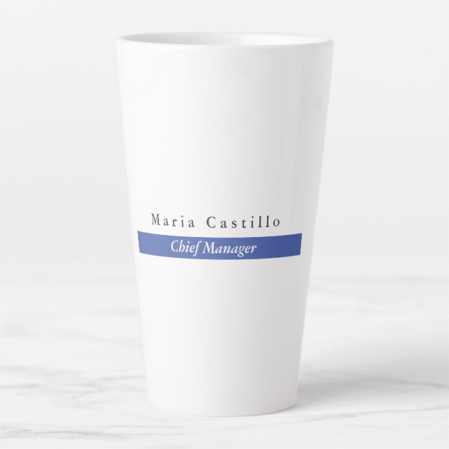 Schlichtes elegantes blaues Minimalistisches Desig Milchtasse (Vorderseite)