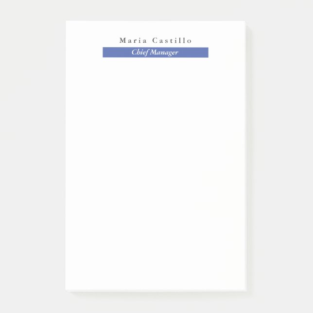 Schlichtes elegantes blaues Minimalistisches Desig Post-it Klebezettel (Vorderseite)