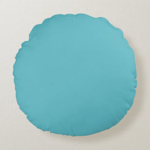 Schlichtes Farblicht aquamarin Rundes Kissen