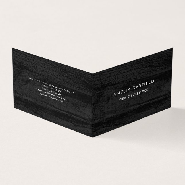 Schlichtes Graues Holzdesign Minimalistisch modern Visitenkarten (Vorderseite)