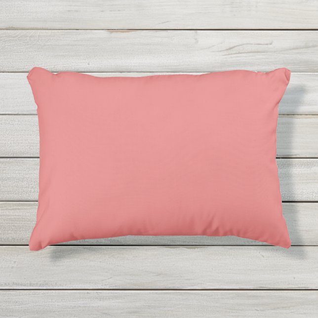 Schlichtes Korallenrosa Kissen Für Draußen (Vorderseite)