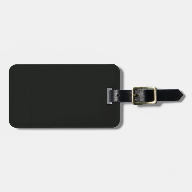 Schlichtes leeres schwarzes Grau DIY addieren Gepäckanhänger (Vorderseite horizontal)