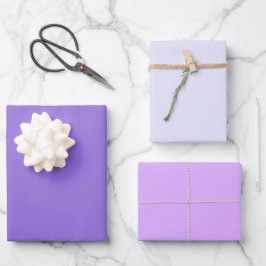 Schlichtes Medium Pulver Mauve Lila Schatten 3 Ton Geschenkpapier Set