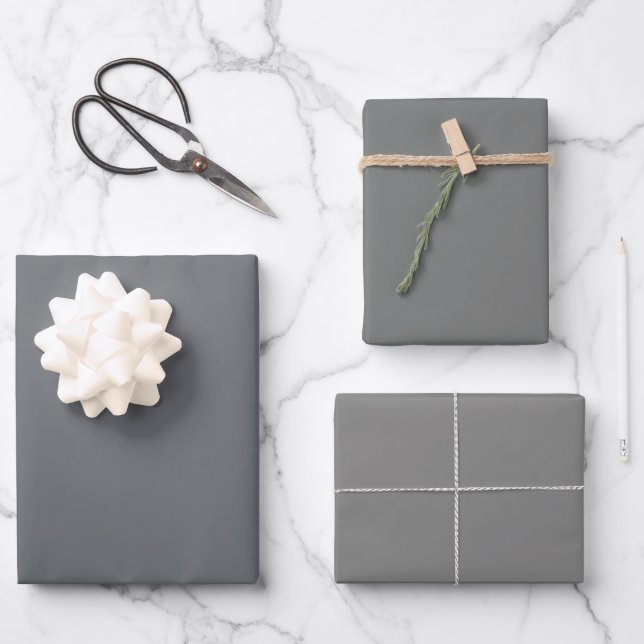 Schlichtes Nevada Nickel Altes Silber Grau Shades  Geschenkpapier Set (Vorderseite)