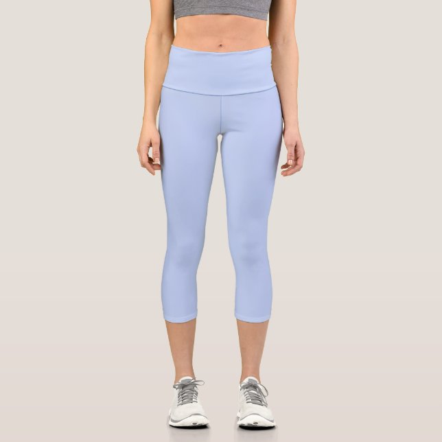 Schlichtes Perwinkelblau in fester Farbe Capri Leggings (Vorderseite)