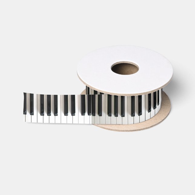 schlichtes Piano in Schwarzweiß Satinband (Spule)