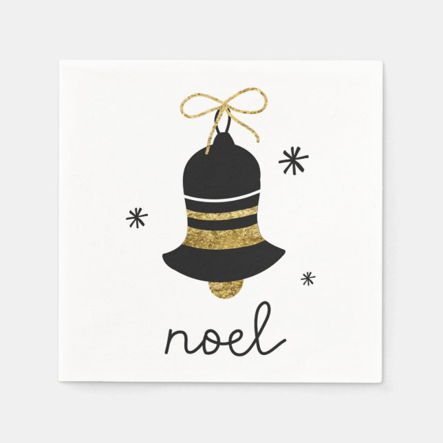Schlichtes, raffiniertes Weihnachten aus schwarzem Serviette (Vorderseite)