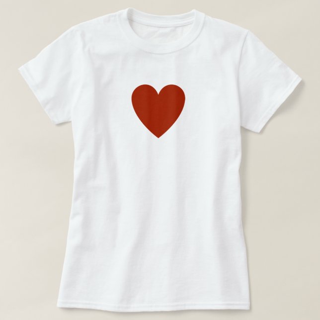 Schlichtes Rotes Herz T-Shirt (Design vorne)
