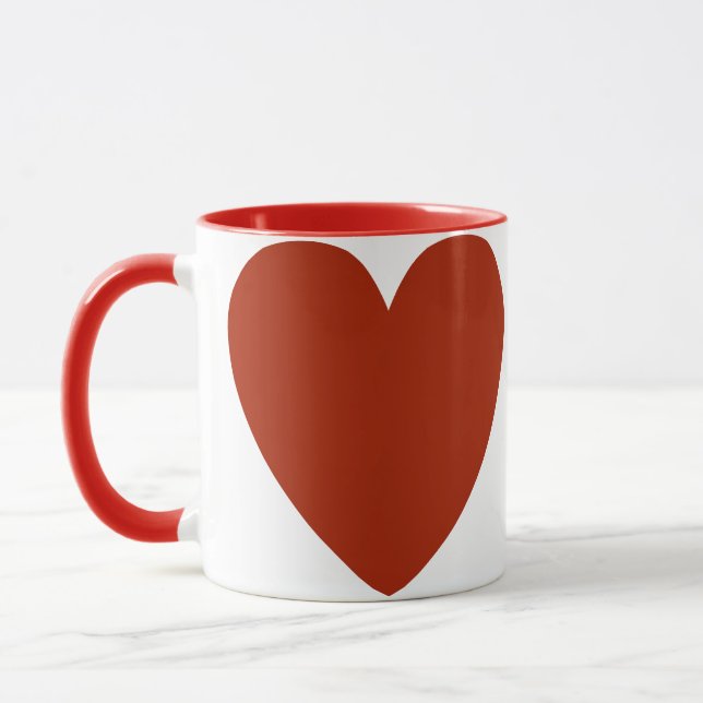 Schlichtes Rotes Herz Tasse (Links)