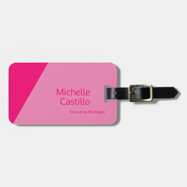 Schlichtes, schlichtes, Minimalistisches Rosa Gepäckanhänger (Vorderseite horizontal)