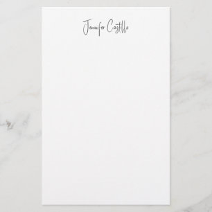 Schlichtes Schwarz Weiß Minimalistische Kalligrafi Briefpapier