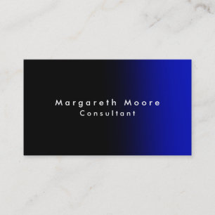 Schlichtes Schwarzes Blau Beruflich Minimalistisch Visitenkarte