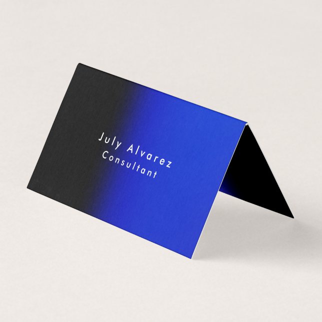 Schlichtes Schwarzes Blau Minimalistisch Visitenkarten (Vorderseite)