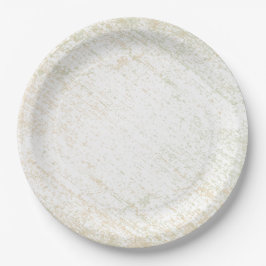Schlichtes Textil-Muster Sage Green Golden Yellow Pappteller