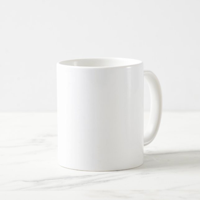 Schlichtes Weiß Kaffeetasse (VorderseiteRechts)