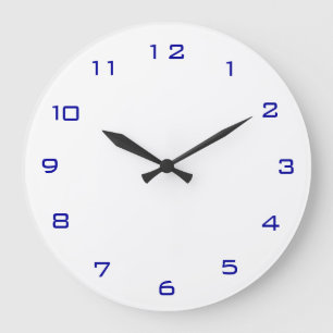 Schlichtes Weiß und Blue> schlichte Küchen-Uhren Große Wanduhr