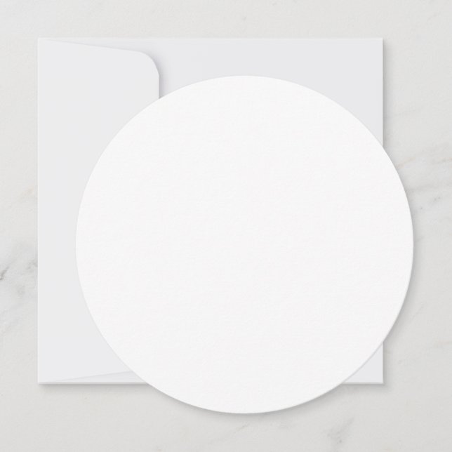 Schlichtes Weißmatte 5,25" Circle Blank Abschluss Einladung (Vorderseite)