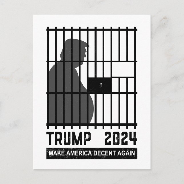 Schließ ihn gegen Trump ab und macht Amerika wiede Postkarte (Vorderseite)