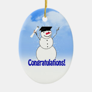 Schließ Snowman mit Diplom Keramik Ornament