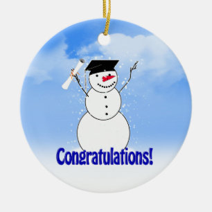 Schließ Snowman mit Diplom Keramikornament