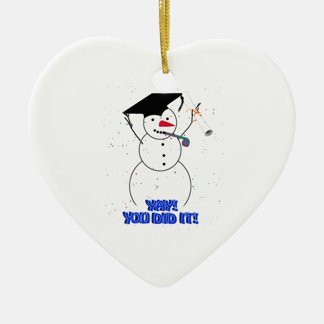 Schließ Snowmen - YAY! Das hast du getan! Keramik Ornament (Vorne)