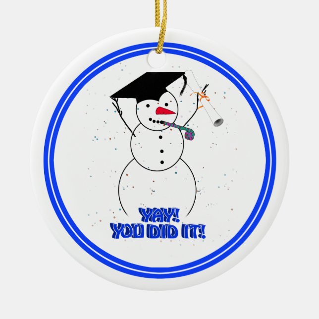 Schließ Snowmen - YAY! Das hast du getan! Keramikornament (Vorne)