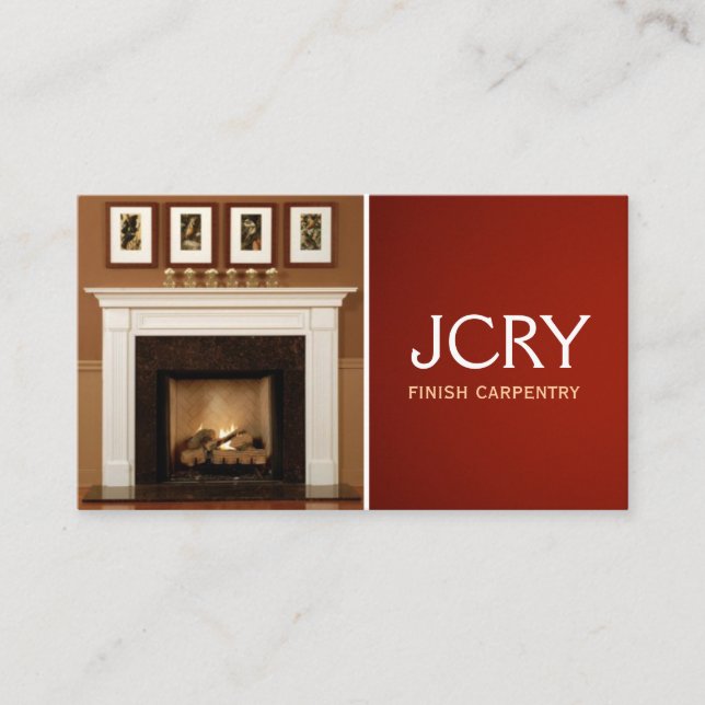 Schließe Carpentry, Fireplace Business Card ab Visitenkarte (Vorderseite)
