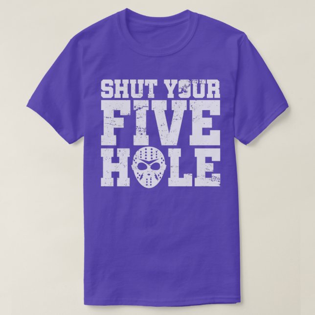 Schließe deinen Fünf-Loch-Hockey T-Shirt (Design vorne)