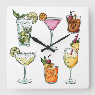 **SCHLIESSEN SIE DIE BAR* AN. QUADRATISCHE WANDUHR