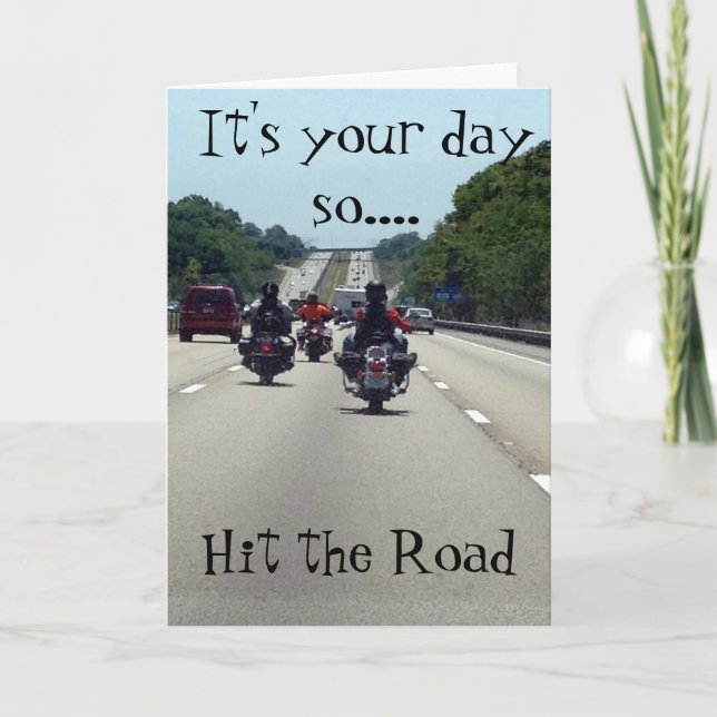 **SCHLIESSEN SIE DIE STRASSE** = MOTORRADFAHRZEUGS KARTE (Vorderseite)
