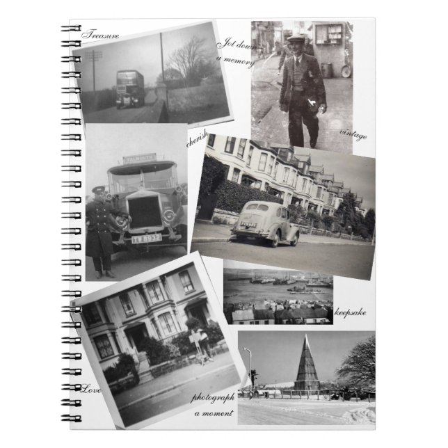 Schließen Sie einen Vintagen Speicher ab Notizblock (Vorderseite)