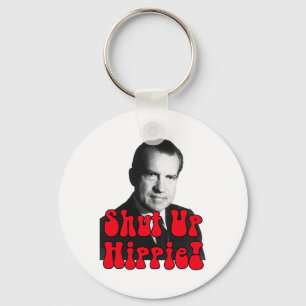 Schließen Sie Hippie -- Richard Nixon Schlüsselanhänger