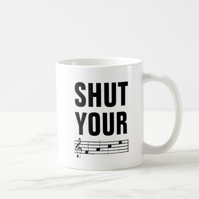Schließen Sie Ihren Gesichts-Musiknoten Kaffeetasse (Rechts)