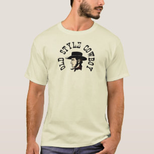 Schließen Sie mit schwarzem Hut ab: Vintager alte T-Shirt