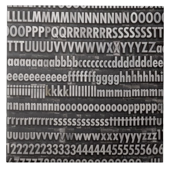 Schließen Sie Schriftart-Briefbeschwerer-Art ab Fliese (Vorderseite)