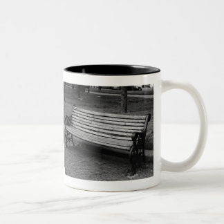 Schließen Sie Schwarzweiss-Tasse ab Zweifarbige Tasse