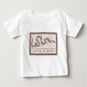 Schließen Sie sich an oder die politischem Cartoo Baby T-shirt