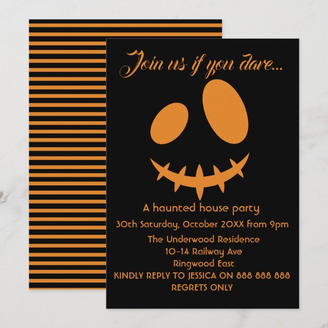 SCHLIESSEN SIE SICH BEI UNS AN, WENN SIE HALLOWEEN EINLADUNG (Vorne/Hinten)