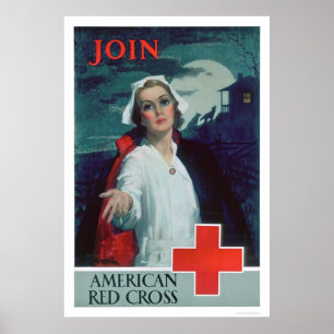 Schließen Sie sich dem amerikanischen roten Kreuz Poster