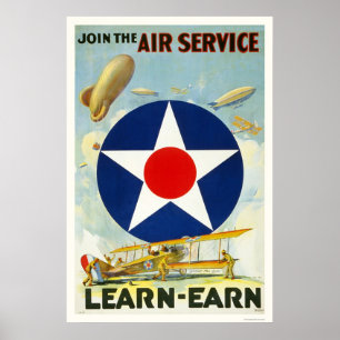 Schließen Sie sich dem Fluglinienverkehr an Poster