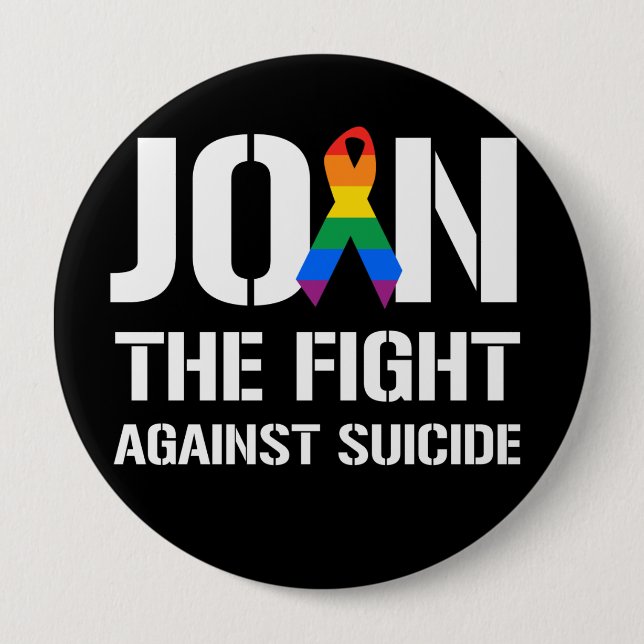 Schließen Sie sich dem Kampf gegen LGBT Selbstmord Button (Vorderseite)