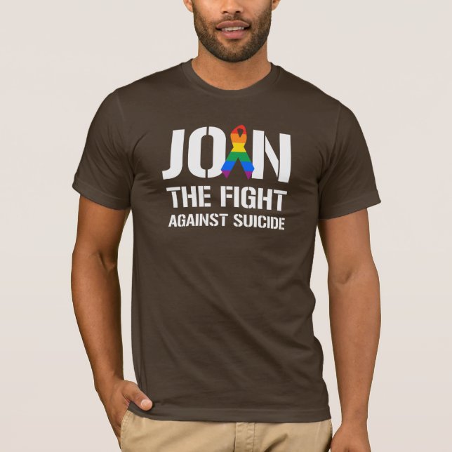 Schließen Sie sich dem Kampf gegen LGBT Selbstmord T-Shirt (Vorderseite)