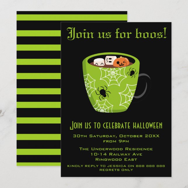 SCHLIESSEN SIE UNS FÜR BOOS HALLOWEEN-PARTY BEI EINLADUNG (Vorne/Hinten)