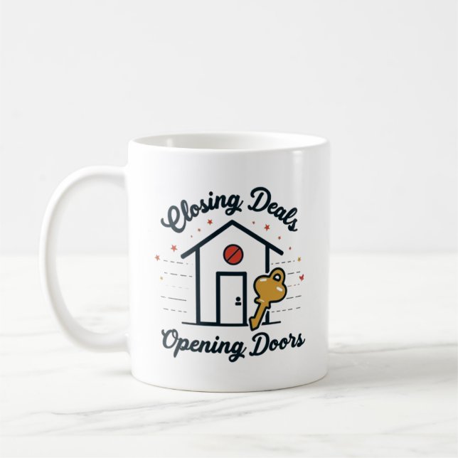 Schließen von Geschäften, Eröffnen von Türen Kaffeetasse (Links)