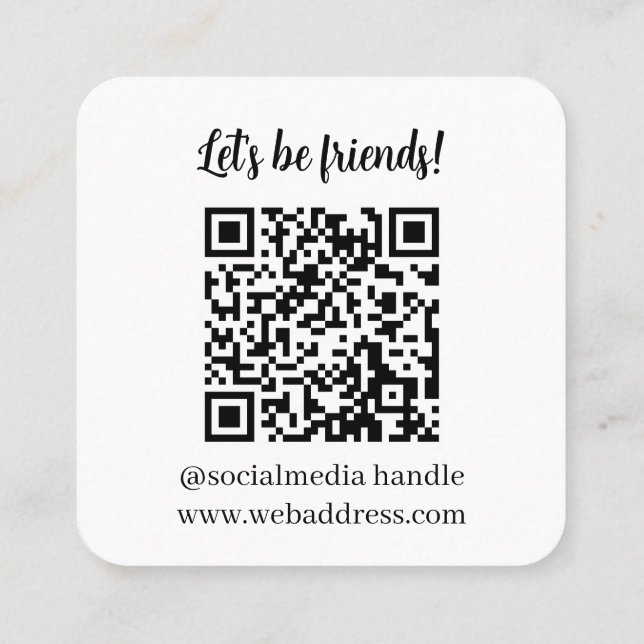Schließen wir die QR-Code-Visitenkarte an Quadratische Visitenkarte (Rückseite)