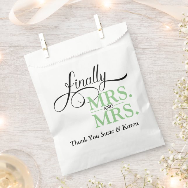 Schließlich Frau und Frau Wedding Empfang Geschenktütchen (Ausgeschnitten)