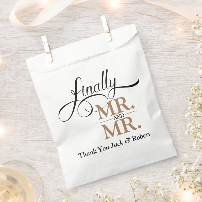 Schließlich Herr und Herr Wedding Empfang Geschenktütchen (Ausgeschnitten)