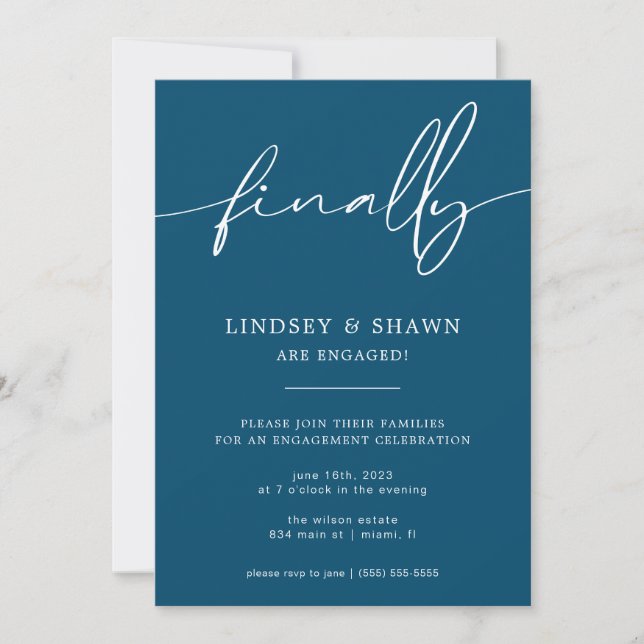 Schließlich Hochzeit Verlobung Ankündigung und Ein (Vorderseite)