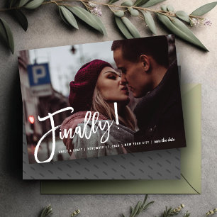 Schließlich Pinselschrift Modernes Foto Design Save The Date