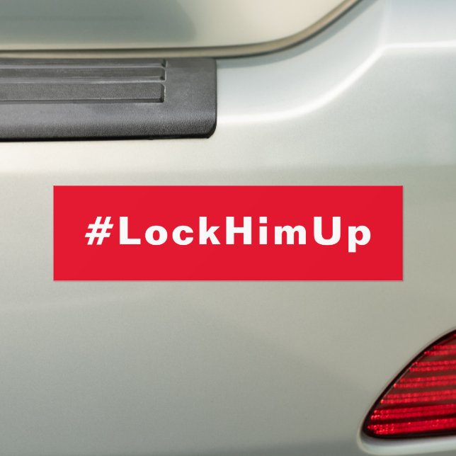 Schließt ihn an #LockHimUp-Autoaufkleber (rot) Autoaufkleber (Auf Auto)